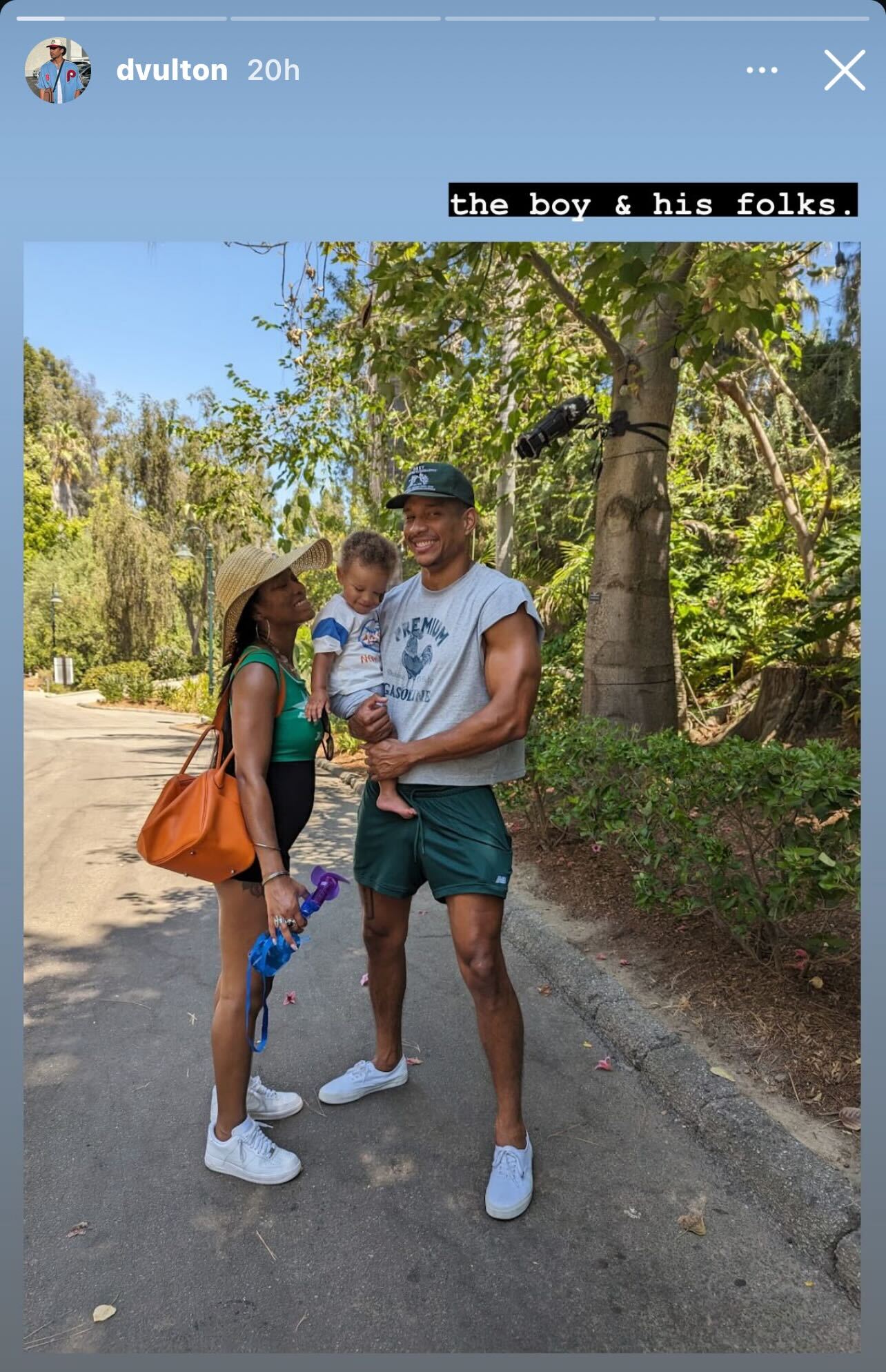 Keke Palmer, Darius Jackson and their son on a stroll.